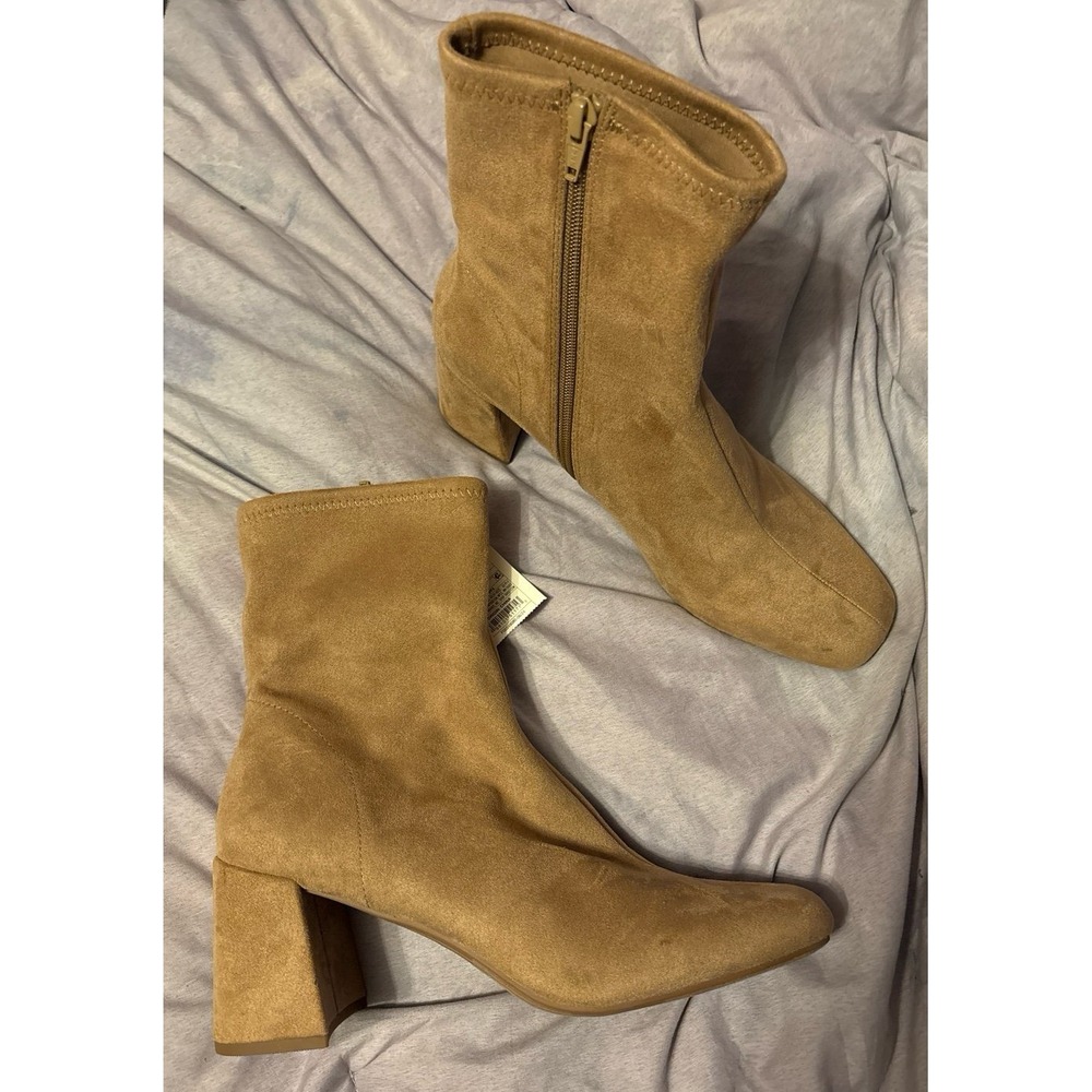 NEW A New Day Women's‎ Chestnut Suede Pippa Stretch Heeled Ankle Boots, Size 10 - Picture 3 of 12
